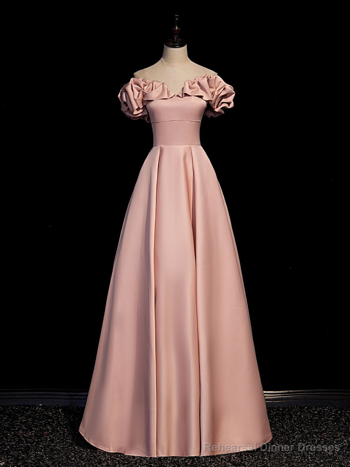 Simple Pink Long Prom Dresses, Pink Formal Graduation Dresses Main image