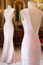 Simple Pink Mermaid Long Evening Prom Dress, Pink Evening Dress For Teens
