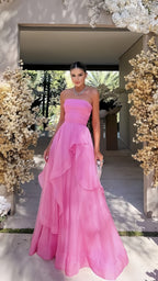 Simple Pink Classy Prom Dress, Modest A-Line Classy Evening Dress