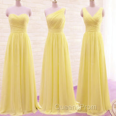 Simple Pleated Chiffon Bridesmaid Dress Mixed Style