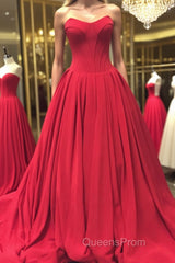 Simple red sweetheart long Evening Prom Dress, red evening Dress