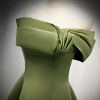 Simple Sage Green Satin Classy Prom Dress Sexy Classy Evening Dress