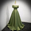 Simple Sage Green Satin Classy Prom Dress Sexy Classy Evening Dress