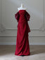 Simple Satin Burgundy Long Classy Prom Dress, Burgundy Long Prom Dress