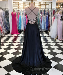 Simple satin long Evening Prom Dress, long evening Dress