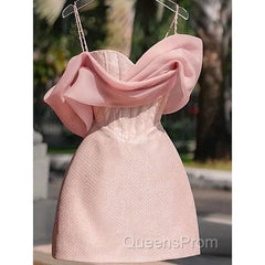 Simple Sheath Straps Pink Homecoming Dress 16Th Birthday Outfits