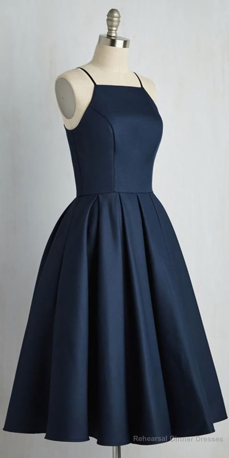 Simple Spaghetti Straps Short Homecoming Dress Cute Girls Short Cocktail Party Dress Short School Dance Dresses Main image
