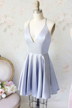 Simple Spaghetti Straps V-Neck Short Evening Prom Dress/Homecoming Dress