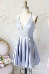 Simple Spaghetti Straps V-Neck Short Evening Prom Dress/Homecoming Dress