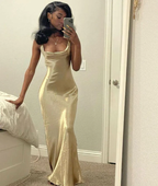 Simple Square Neck Long Classy Prom Dress Party Dress