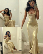 Simple Square Neck Long Classy Prom Dress Party Dress