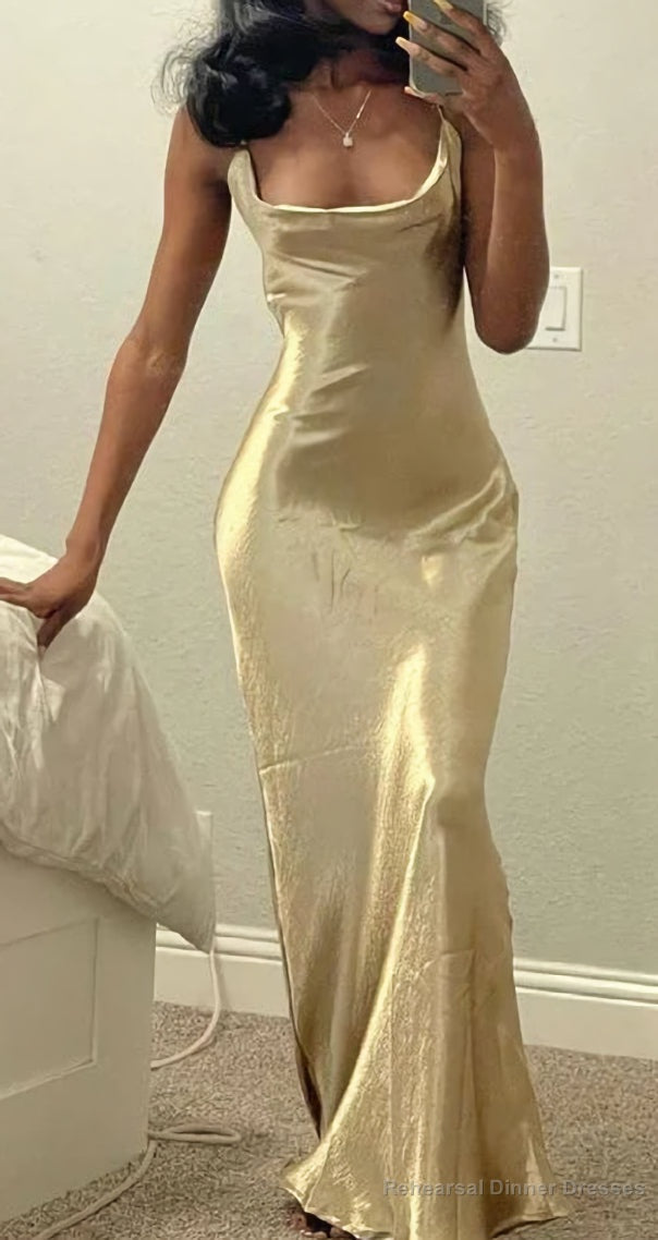 Simple Square Neck Long Prom Dress Party Dress Main image