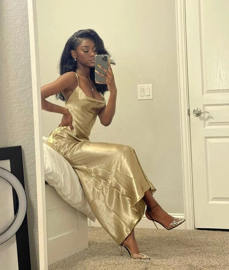 Simple Square Neck Long Classy Prom Dress Party Dress Main image