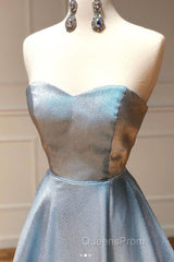 Simple sweetheart blue long Evening Prom Dress blue long evening Dress
