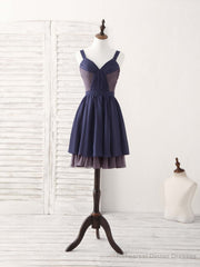 Simple Sweetheart Chiffon Short Prom Dress, Homecoming Dress