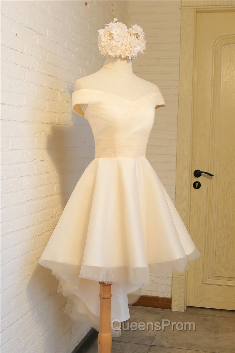 Simple Sweetheart Off Shoulder High Low Party Dress Homecoming Dress, Short Evening Prom Dress