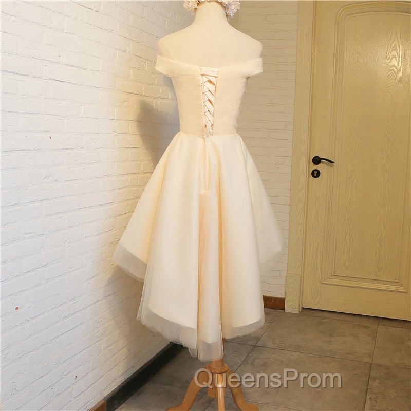 Simple Sweetheart Off Shoulder High Low Party Dress Homecoming Dress, Short Evening Prom Dress
