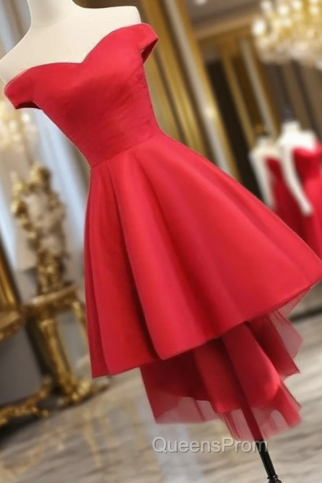 Simple Sweetheart Off Shoulder High Low Party Dress Homecoming Dress, Short Evening Prom Dress Main image
