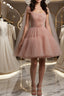 Simple tulle short Evening Prom Dress, tulle homecoming Dress