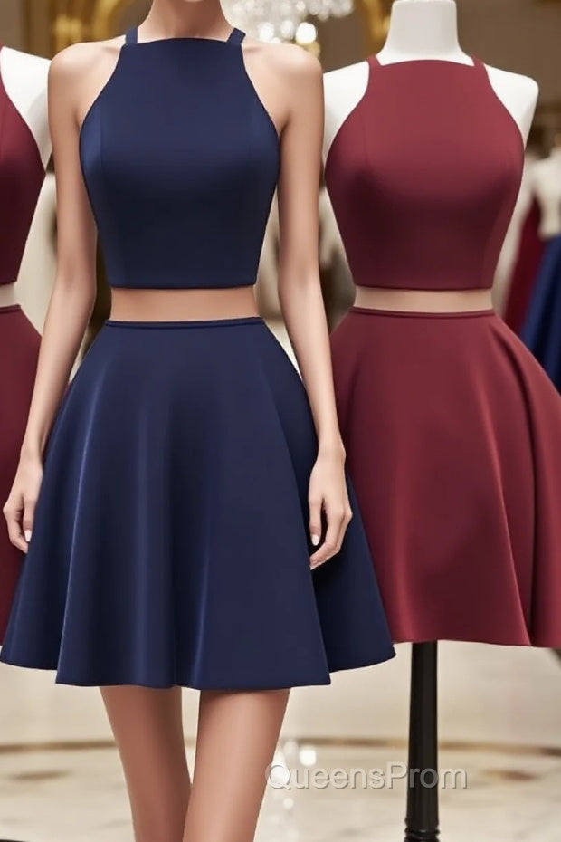 Simple two pieces short Evening Prom Dress, homecoming Dress Main image