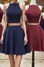 Simple two pieces short Evening Prom Dress, homecoming Dress