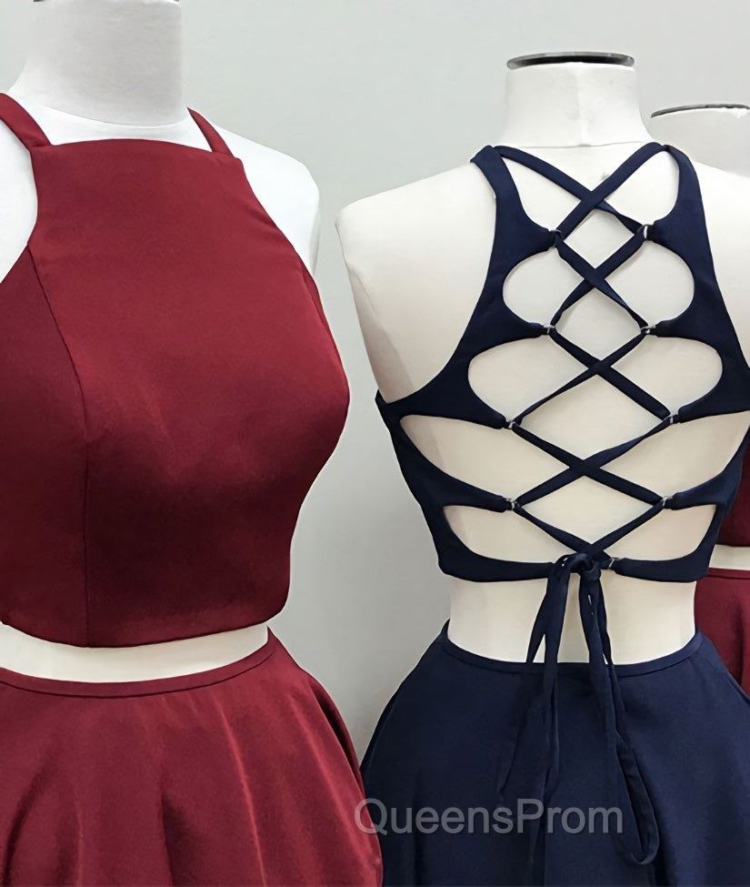 Simple two pieces short Evening Prom Dress, homecoming Dress Secondary image