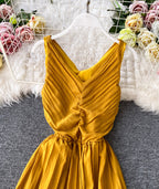 Simple V-Neck Dress Sleeveless Dress