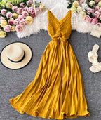 Simple V-Neck Dress Sleeveless Dress