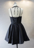 Simple V-Neckline Short Straps Halter Homecoming Dress,Teen Dress, Summer Dress