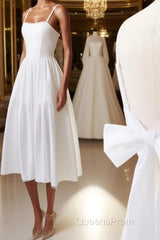 Simple white backless short Evening Prom Dress, white homecoming Dress