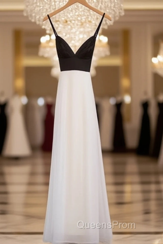Simple White Chiffon Backless Long Evening Prom Dress, Evening Dress Main image