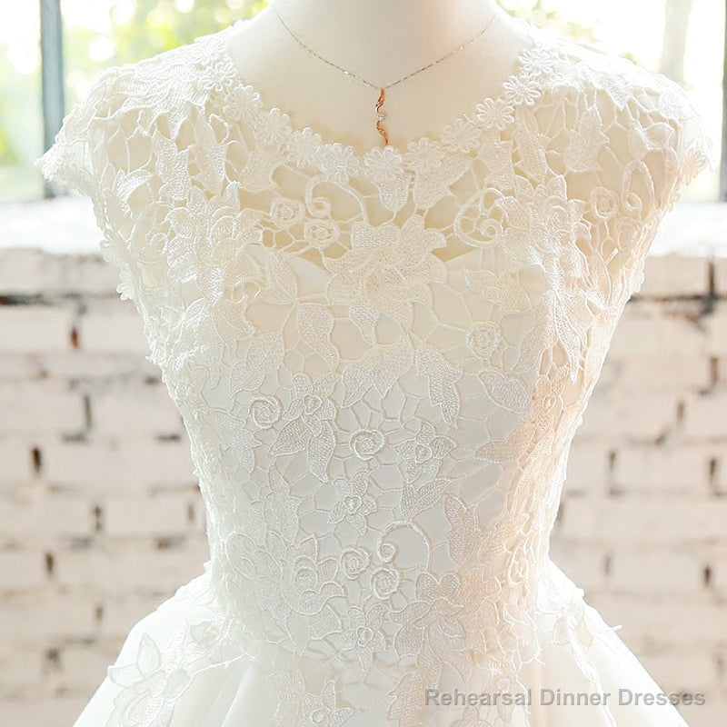 Simple White Cute Lace Short Graduation Dress, Lovely Party Dresses