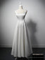 Simple White Satin Straps Ankle Length Wedding Dress