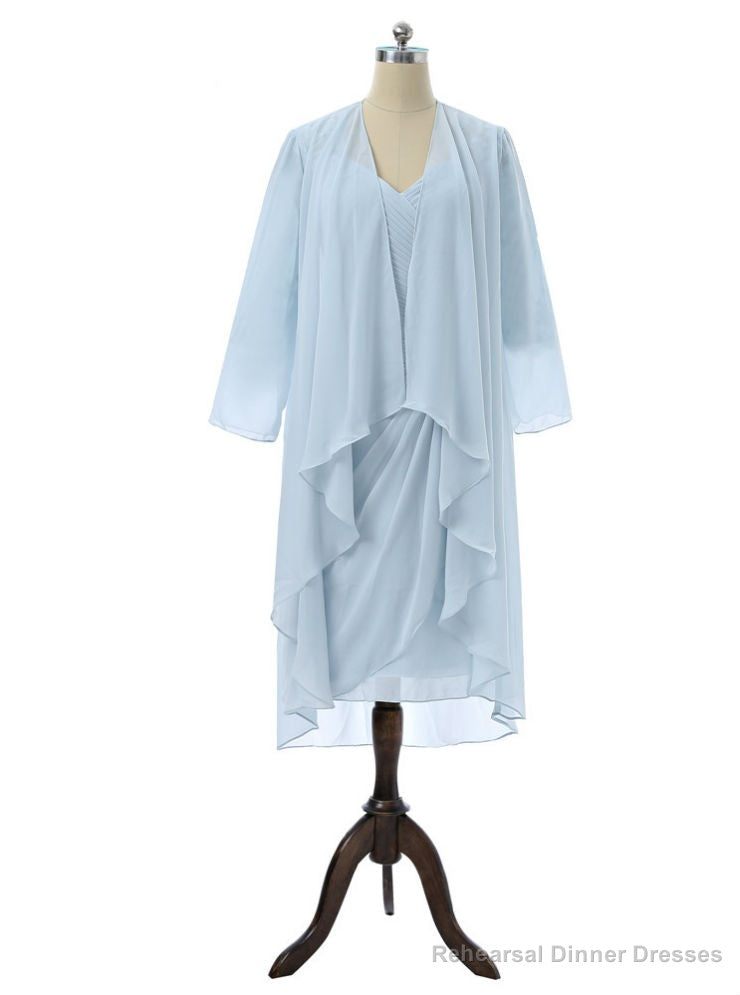 Sky Blue Sheath Chiffon Embroidery Mother Of The Bride Dresses Main image