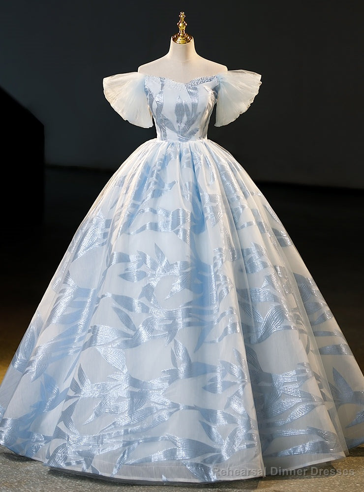 Sky Blue Tulle Off the Shoulder Quinceanera Dress Main image
