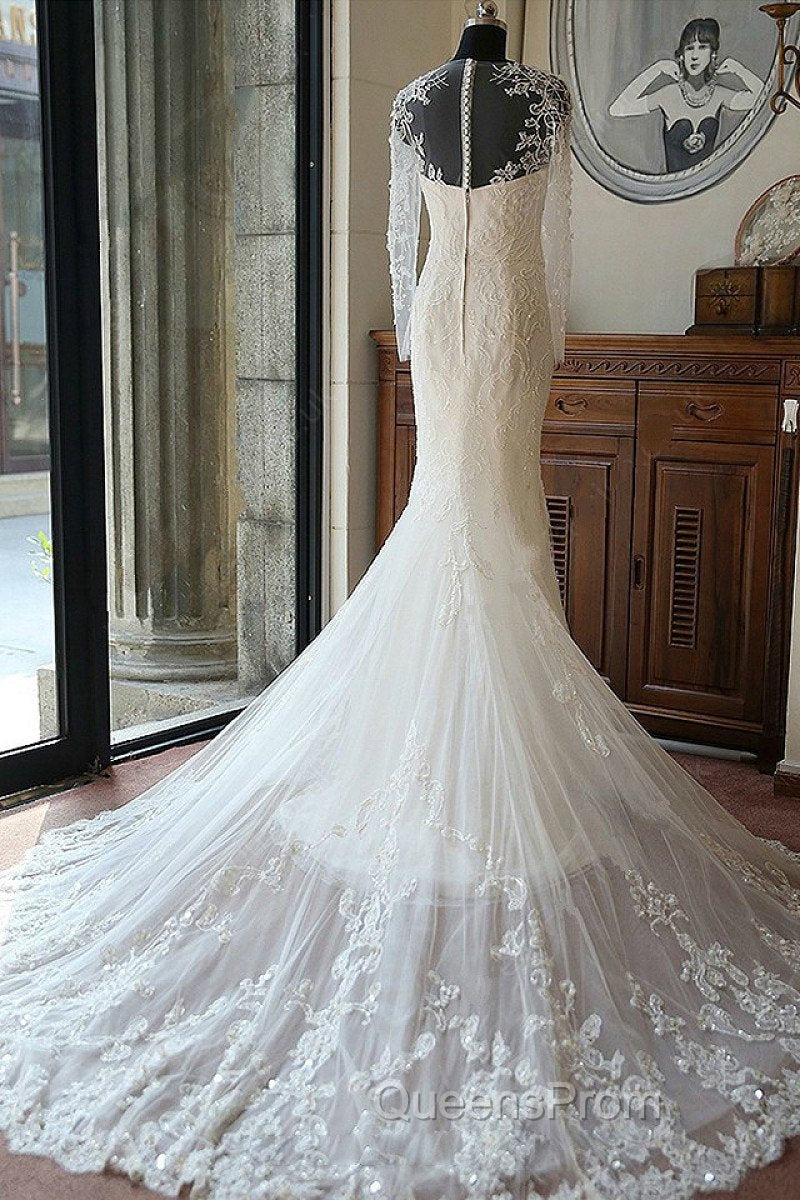 Sleeved Mermaid Bridal Dress
