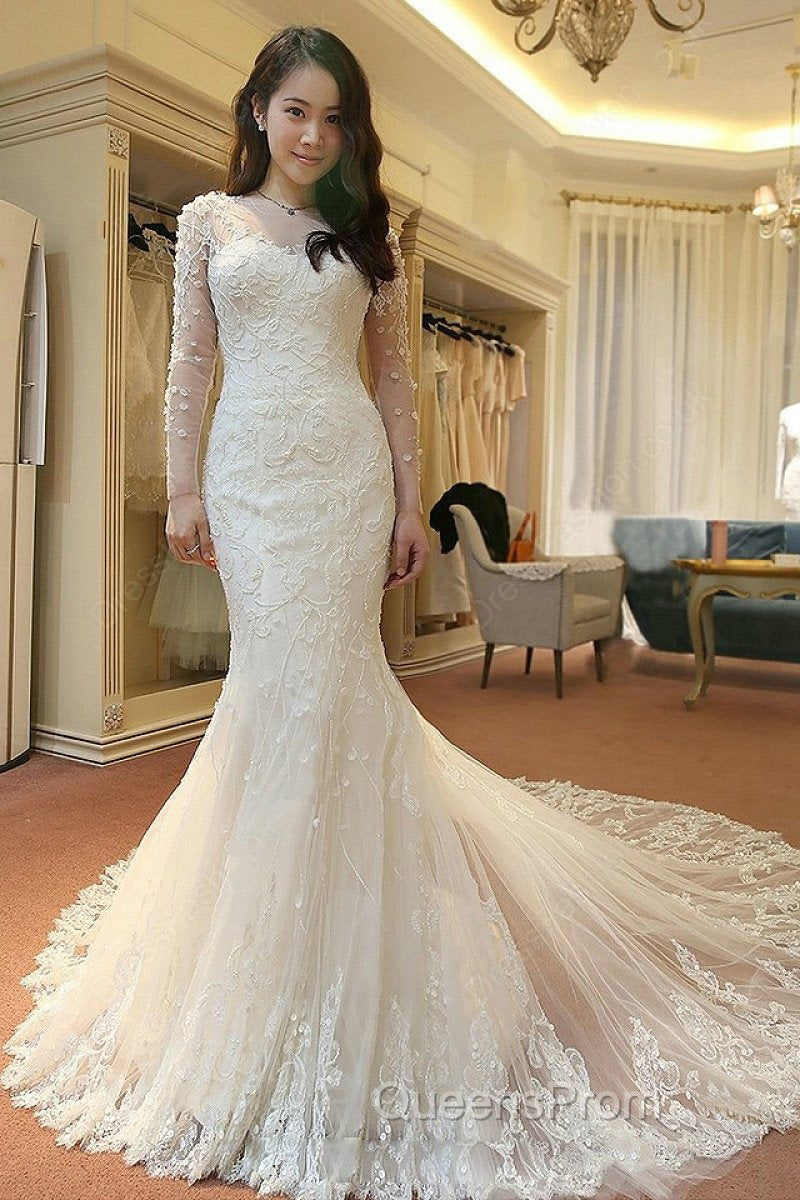 Sleeved Mermaid Bridal Dress