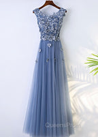 Sleeveless Tulle Floor-Length Scoop Neck Bridesmaids Dress