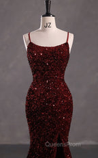 Slim Burgundy Shimmery Open Back Evening Prom Evening Dress