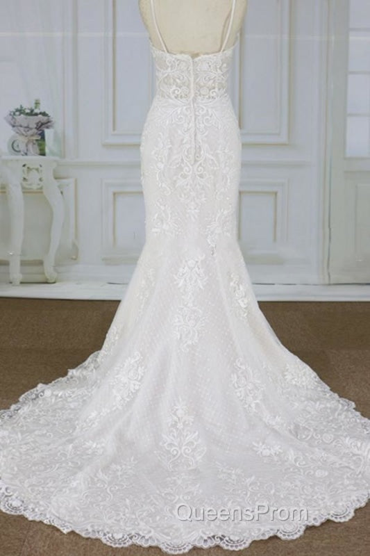 Spaghetti Strap Appliques Mermaid Wedding Dress Secondary image