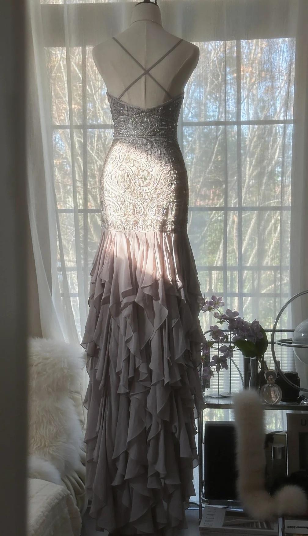 Elegant Purple Spaghetti Strap Appliques Bodycon Open Back Classy Evening Dress Chiffon Sequin Long Classy Prom Dress
