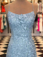 Baby Blue Mermaid Classy Prom Dress | Stock In USA