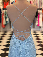 Baby Blue Mermaid Classy Prom Dress | Stock In USA