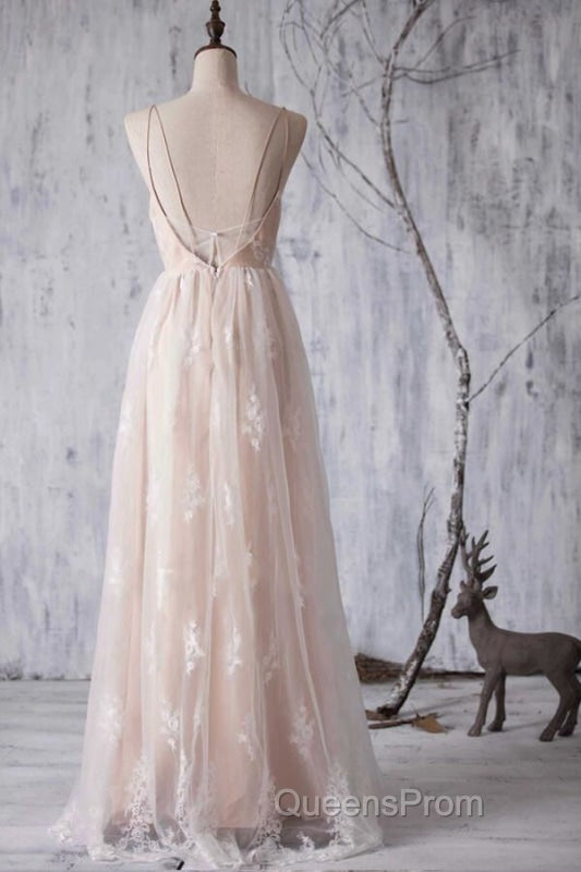 Spaghetti Strap Ruffle Lace A-line Wedding Dress Secondary image