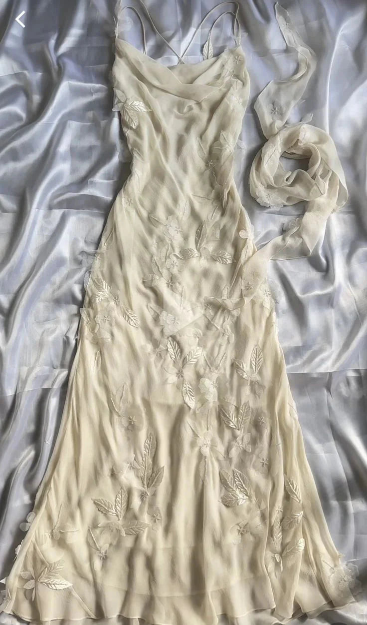 Yellow Exquisite Beaded Spaghetti Strap A-Line Chiffon Long Classy Evening Gown Ball Gown