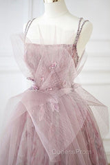 Spaghetti Straps Backless Formal Evening Prom Dress For Wedding Party