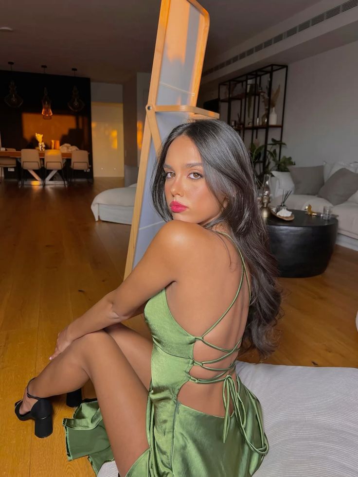 Spaghetti Straps Green Sexy Classy Prom Dress Long Classy Evening Dress With Split