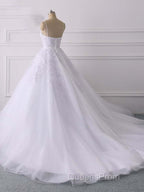 Spaghetti Straps Lace Tulle Ruffles Wedding Dress
