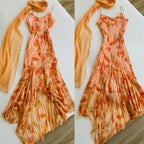 Spaghetti Straps Orange A-Line Dress Classy Prom Dress