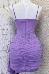 Spaghetti Straps Pleats Cute Homecoming Dress Mini Party Dress